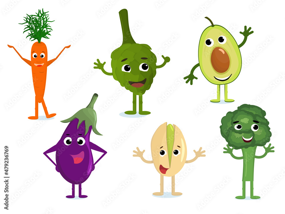 Obraz premium A set of funny cartoon characters 