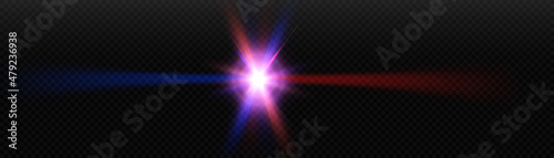 Two colors blue and red forcing lights. Vector
