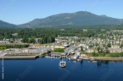 BC Ferry Kuper approaching the ferry terminal in Chemainus., British Columbia, Canada. photo