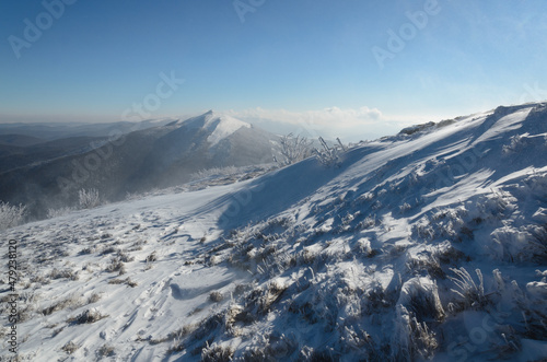 Fototapeta Naklejka Na Ścianę i Meble -  Winter in the Bieszczady National Park.