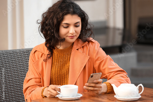 Beautiful woman with phone ...