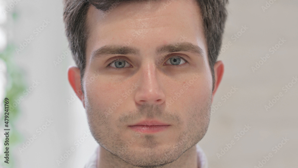 Face Close Up of Man Looking at the Camera Face Close Up of Man Looking at the Camera
