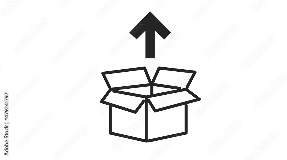 Box and Arrow Icon. Vector isolated flat editable black and white icon Box and Arrow Icon. Vector isolated flat editable black and white icon
