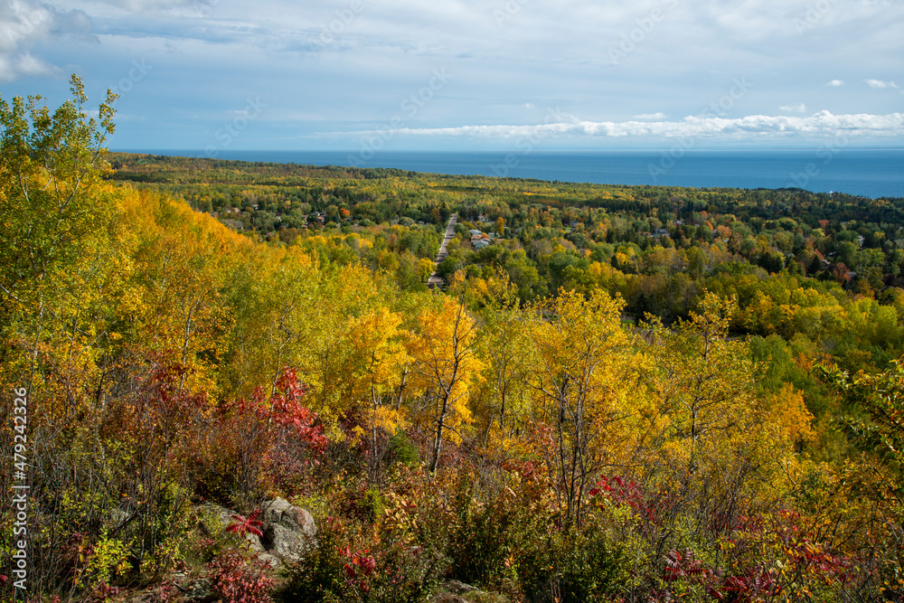 Beautiful fall colors in the Superior National forest edging down to Lake Superior