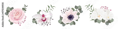 Canvas Print Vector flower set