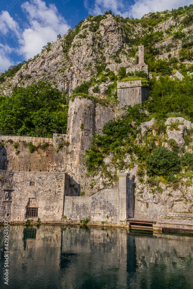 Obraz premium Fortification walls of Kotor, Montenegro.