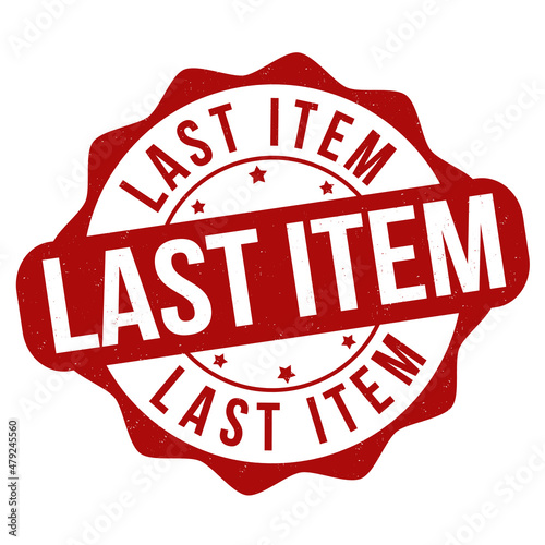 Last item grunge rubber stamp