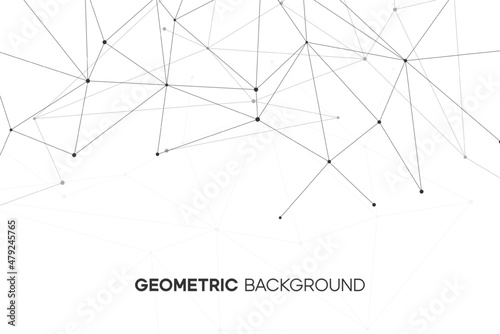 Abstract background with line and dot connection. Molecular science pattern. Internet design and data technology design.