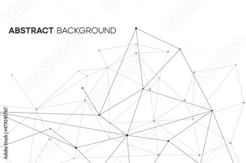 Geometric web background with abstract line, dot, node. Modern polygon pattern with molecular structure. Cybernetic wedsite design.