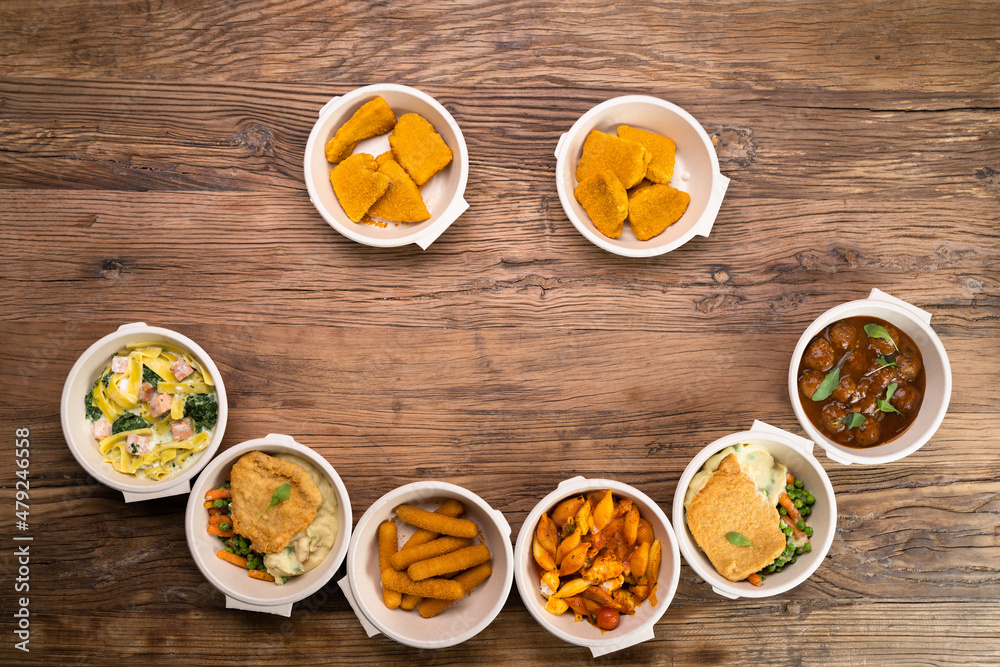 Healthy Food Delivery Box. Lunch Prep Healthy Food Delivery Box. Lunch Prep