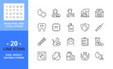 Line icons about cats and vet. Pets. Pixel perfect 64x64 and editable stroke