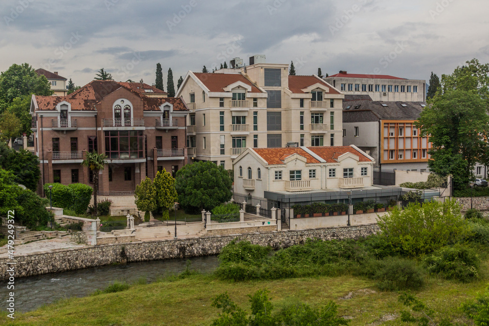 Obraz na płótnie Houses of Podgorica, capital of Montenegro w salonie