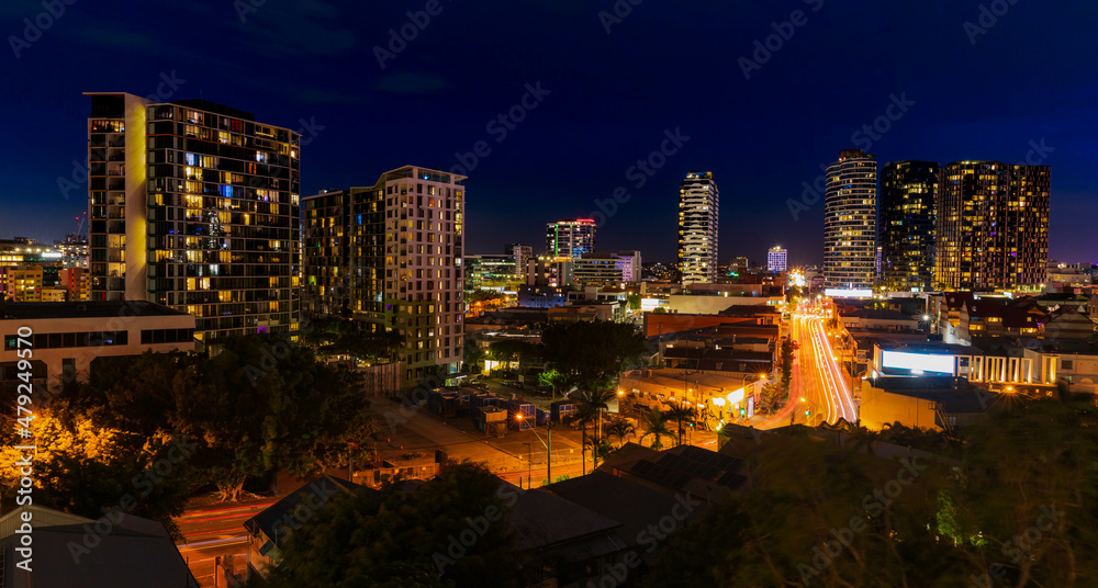 Obraz premium Brisbane City by night, Queensland, Australia