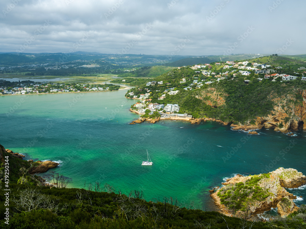 The Knysna heads, the lagoon mouth and the Leisure Island in the Garden Route