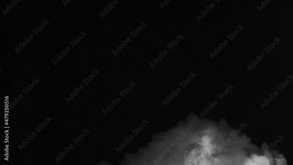 Gas Cloud Fills Half of the Screen. Puffs of white smoke slowly fill the dark space of the screen Gas Cloud Fills Half of the Screen. Puffs of white smoke slowly fill the dark space of the screen