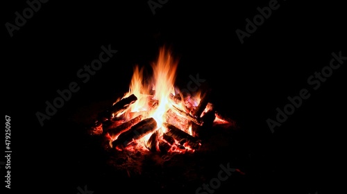 fire burning in the fireplace © Yelena