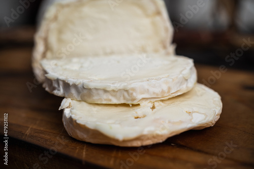 macro close-up of goat cheese