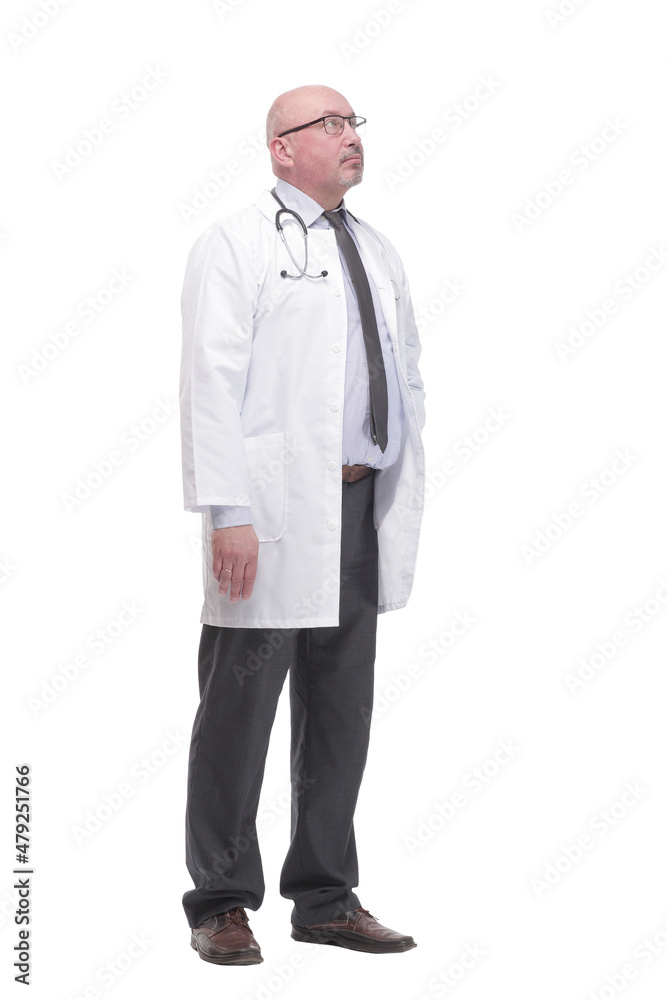 successful mature doctor in a white coat . successful mature doctor in a white coat .