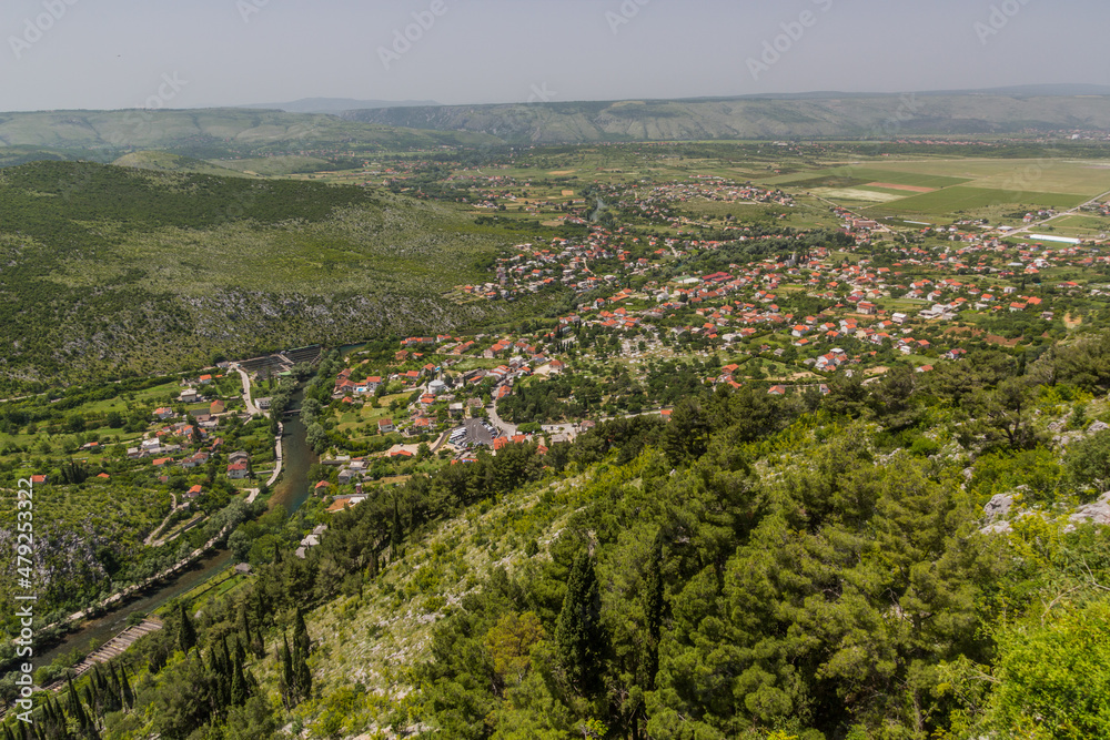Aerial view of Blagaj near Mostar, Bosnia and Herzegovina