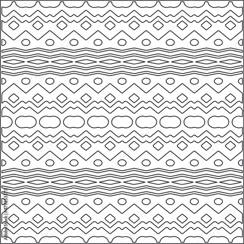 Abstract Geometric Pattern generative computational art illustration.Black and white pattern for wallpapers and backgrounds. line art.