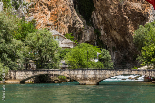 Stone bridge over Buna river in Blagaj village near Mostar  Bosnia and Herzegovina