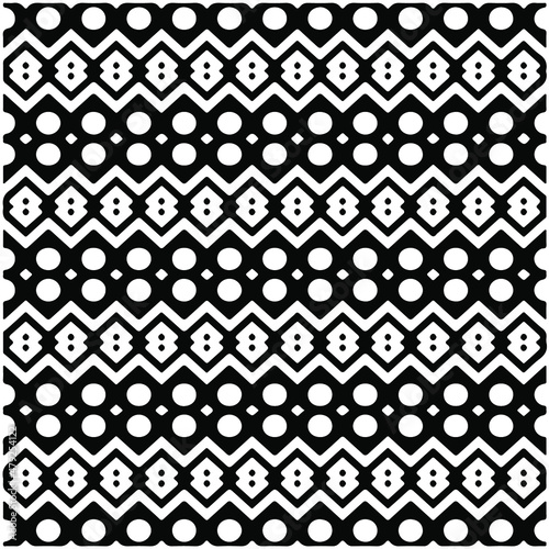  Seamless ethnic pattern.Abstract Geometric Pattern generative computational art illustration.Black and white pattern for wallpapers and backgrounds. 