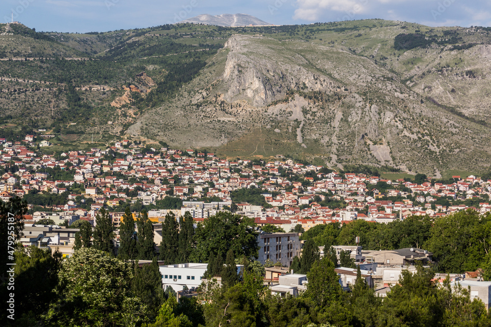 Aerial view of Mostar, Bosnia and Herzegovina