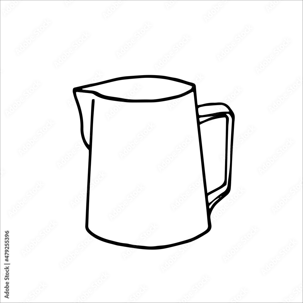 Milk frothing pitcher. Doodle element for design Milk frothing pitcher. Doodle element for design