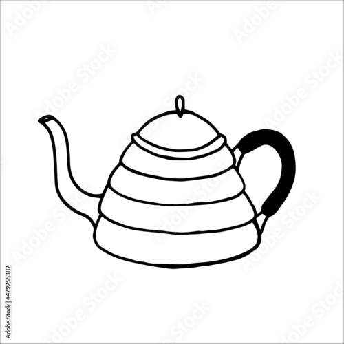 Chemex coffee kettle. Doodle element for design