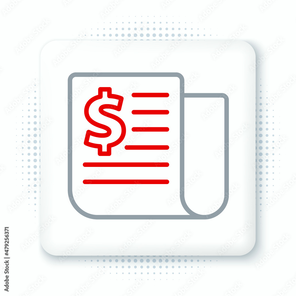 Line Financial news icon isolated on white background. Colorful outline concept. Vector Line Financial news icon isolated on white background. Colorful outline concept. Vector