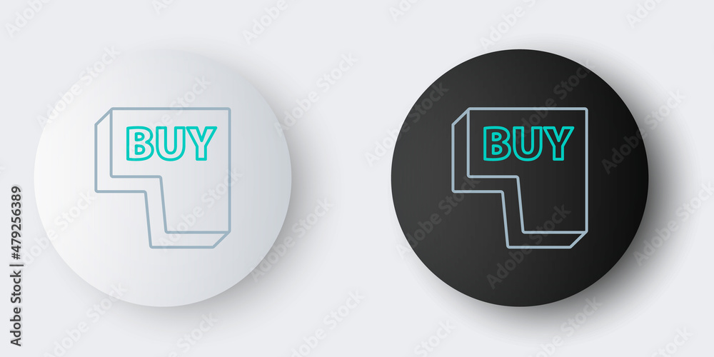 Line Buy button icon isolated on grey background. Colorful outline concept. Vector Line Buy button icon isolated on grey background. Colorful outline concept. Vector