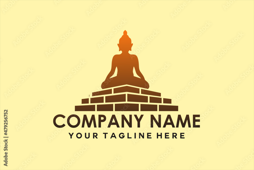 silhouette of a person meditating logo vector