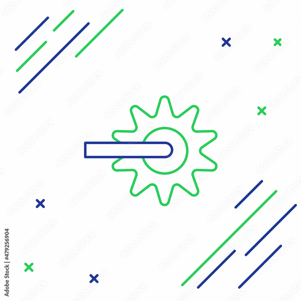Fototapeta premium Line Cowboy horse riding spur for boot icon isolated on white background. Colorful outline concept. Vector