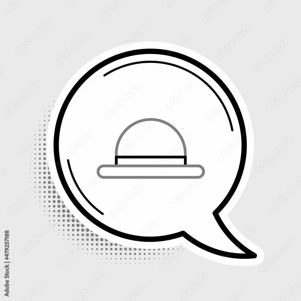 Line Clown hat icon isolated on grey background. Bowler hat. Colorful outline concept. Vector Line Clown hat icon isolated on grey background. Bowler hat. Colorful outline concept. Vector