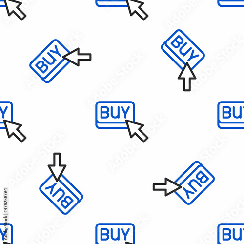 Line Buy button icon isolated seamless pattern on white background. Financial and stock investment market concept. Colorful outline concept. Vector