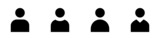 Conjunto de iconos de usuario. Concepto de asistente virtual, perfil de usuario. Ilustración vectorial, estilo silueta negro