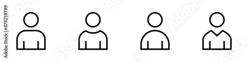 Conjunto de iconos de usuario. Concepto de asistente virtual, perfil de usuario. Ilustración vectorial, estilo línea negro