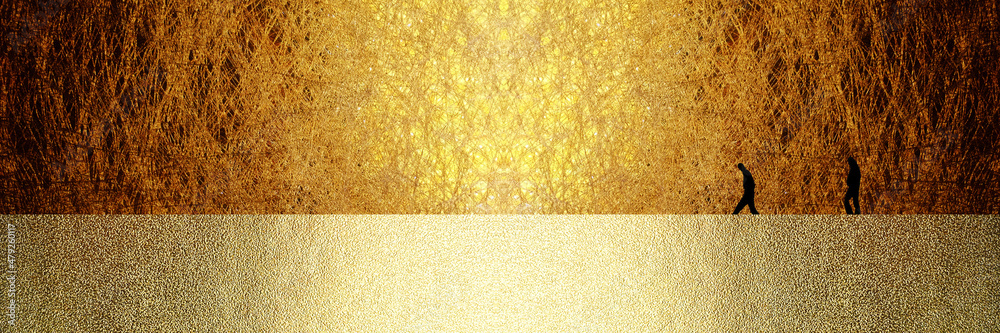 二人のカップルのシルエット