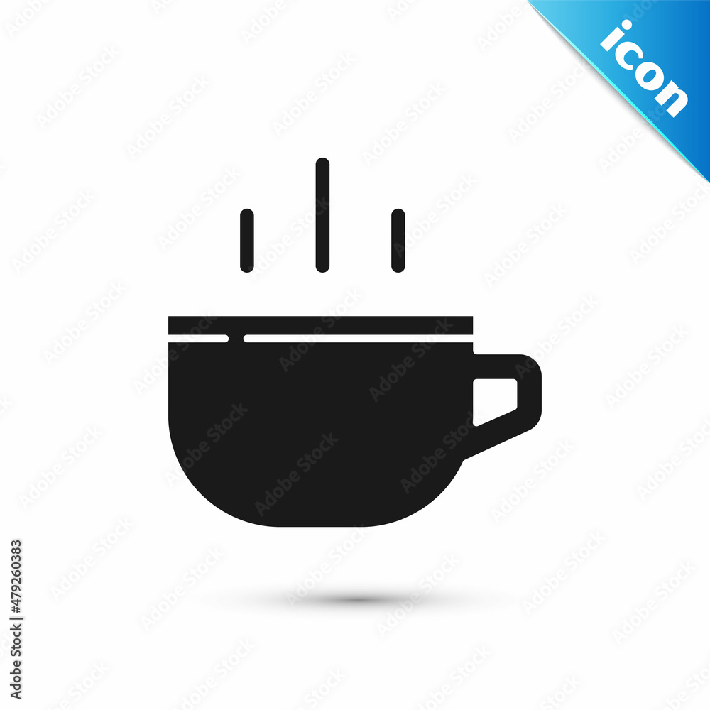 Grey Coffee cup icon isolated on white background. Tea cup. Hot drink coffee. Vector Grey Coffee cup icon isolated on white background. Tea cup. Hot drink coffee. Vector