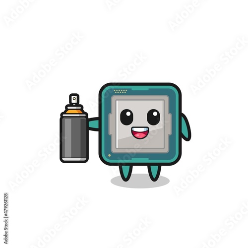 the cute processor as a graffiti bomber