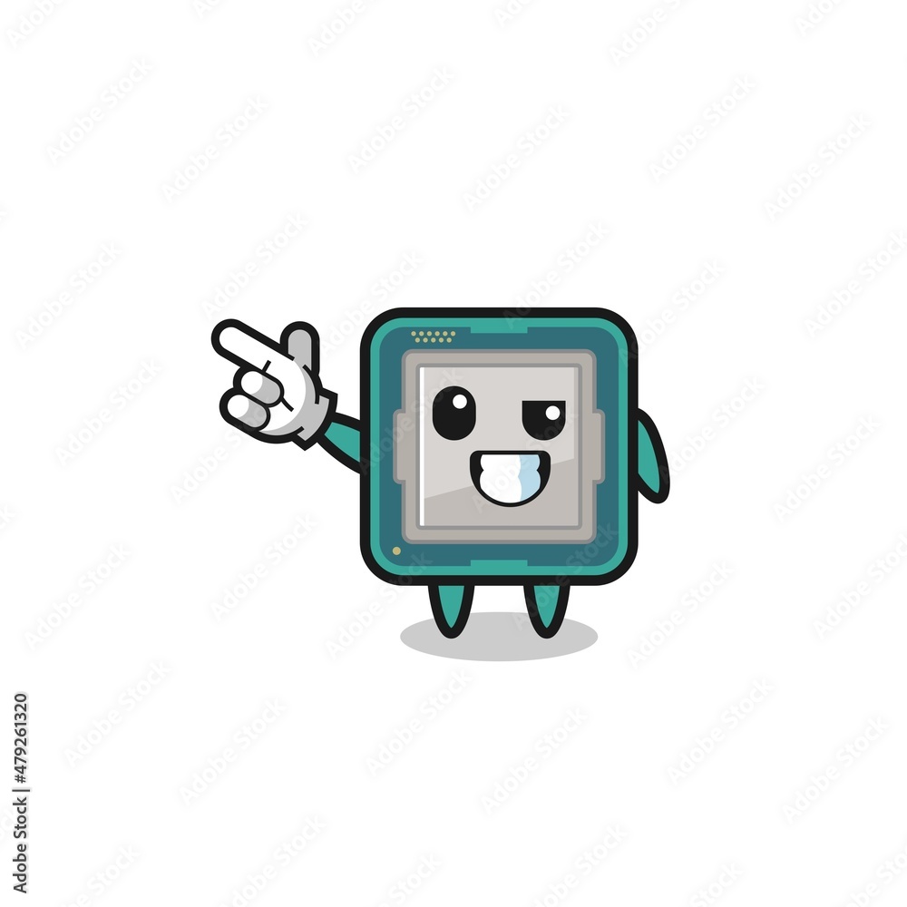 processor mascot pointing top left