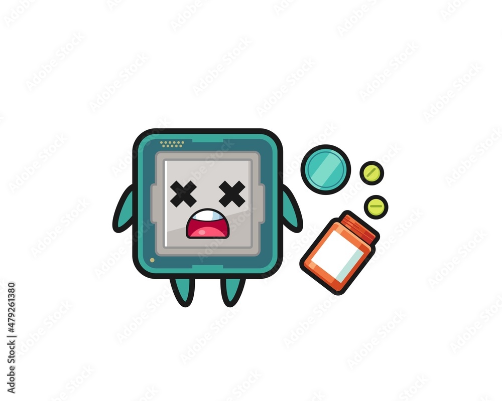 illustration of overdose processor character illustration of overdose processor character