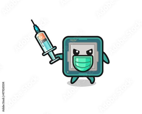 illustration of the processor to fight the virus