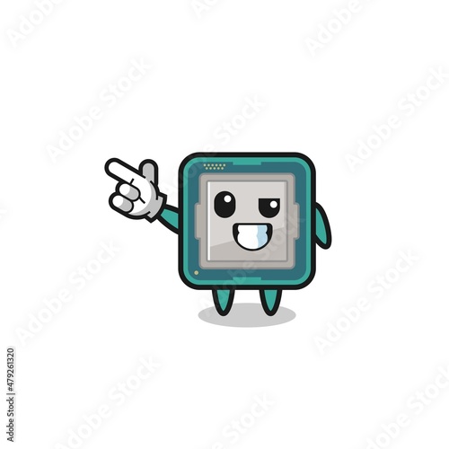 processor mascot pointing top left