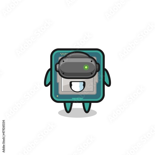 cute processor using VR headset