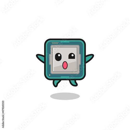 processor character is jumping gesture