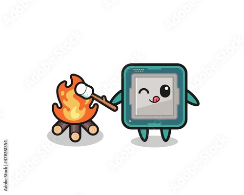 processor character is burning marshmallow