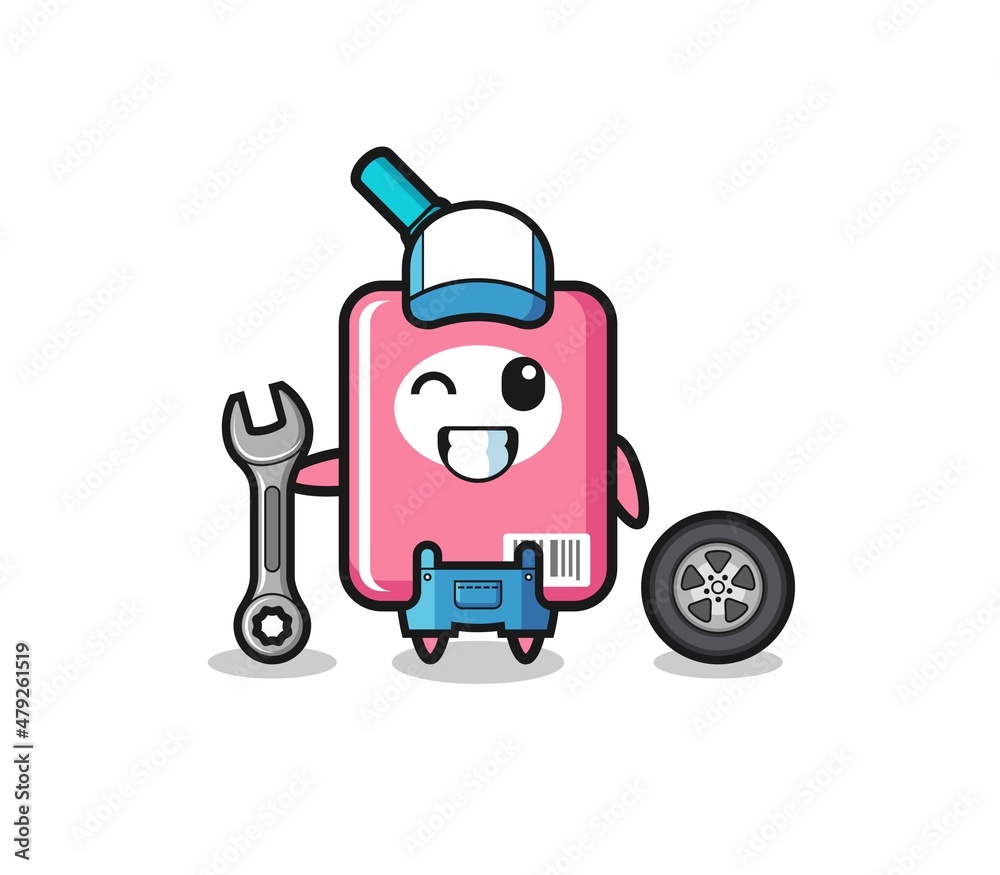 the milk box character as a mechanic mascot the milk box character as a mechanic mascot