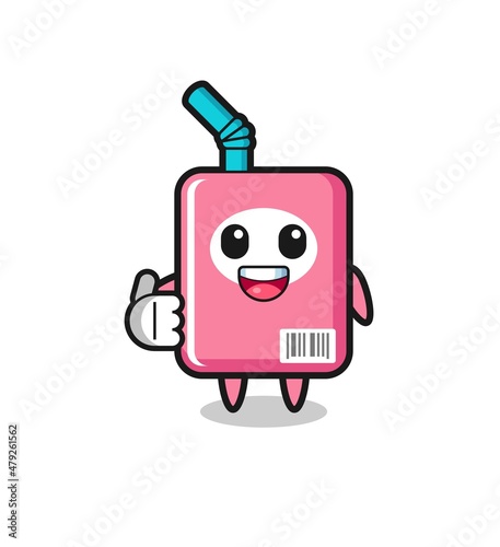 milk box mascot doing thumbs up gesture