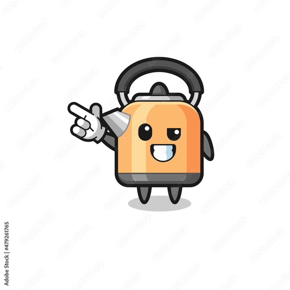 kettle mascot pointing top left kettle mascot pointing top left